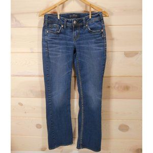 Silver Jeans Women's W27/L31 Aiko Mid Boot Bootcut Thick Contrast Stitching
